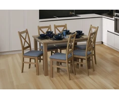 Bird Meble Minkšta kėdė svetainei, valgomajam, virtuvei, medinė Artisan Oak/Pilkas