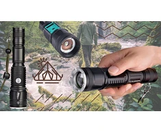 Blashorn Taktinis LED žibintuvėlis CREE XML-T6 ZOOM su maitinimo baterija