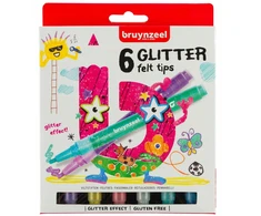 Blizgučiai flomasteriai - Bruynzeel - 6 vnt. rinkinys - Juoda - Vaikams - Unisex