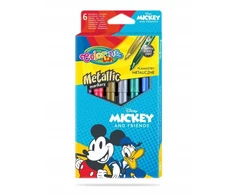 Blizgūs flomasteriai COLORINO Disney "Peliukas Mikis", 6 spalvos