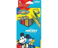 Blizgūs flomasteriai COLORINO Disney "Peliukas Mikis", 6 spalvos