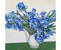 Habarri 3D painting Bas-relief Mėlyna irises Wall picture Flowers org. Gogas