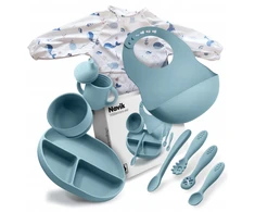 Blue NAVIK vaikiškų indų rinkinys Silikoninis siurbtukas 6M+ Mėlyna reg8