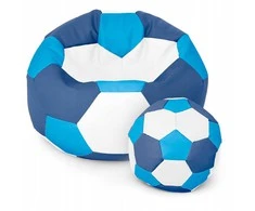 Blue Mėlyna Sėdmaišis su pufu Ball XXXL (80 cm), Mėlyna/Baltas
