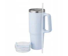 Altom Design Termopuodelis su šiaudeliais, nerūdijantis plienas, skirtas Altom automobiliui, 880ml Mėlyna