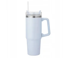 Altom Design Termopuodelis su šiaudeliais, nerūdijantis plienas, skirtas Altom automobiliui, 880ml Mėlyna