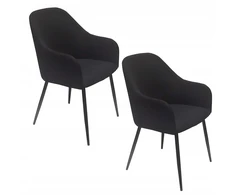 Bm Design 2 MONTANA kėdės, juodas velvetas, juodos metalinės kojos