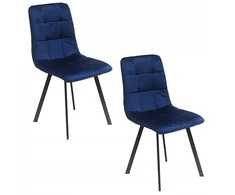 Bm Design 2 NEVADA tamsiai mėlynos spalvos aksominės kėdės, apmuštos