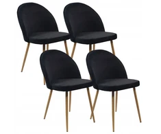 Bm Design 4 Denver Velvet kėdės, aptrauktos juodu aksomu