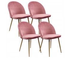 Bm Design 4 Denwer Velvet rožinės spalvos kėdės - aksomas