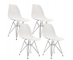 Bm Design 4 DSR Milano kėdės, baltos, metalinės kojos