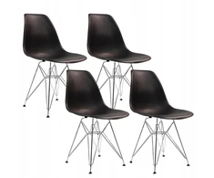 Bm Design 4 DSR Milano kėdės, juodos, metalinės kojos