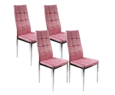 Bm Design 4 Monako Velvet kėdės, rožinės spalvos, apmuštos aksomu