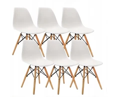 Bm Design 6 DSW Milano baltos kėdės, skandinaviška svetainė