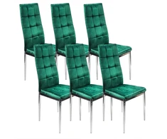 Bm Design 6 MONAKO VELVET žalios spalvos kėdės, apmuštos aksomu