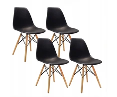 Bm Design DSW Milano kėdės, juodos, 4 vnt. Skandinaviškos medienos kojos