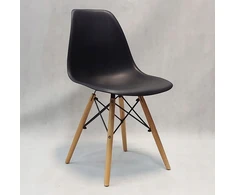 Bm Design DSW Milano kėdės, juodos, 6 vnt. Skandinaviškos medienos kojos