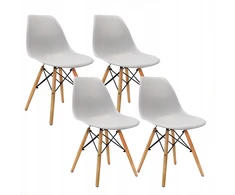 Bm Design DSW Milano kėdės, pilkos, 4 vnt. Skandinaviškos medienos kojos