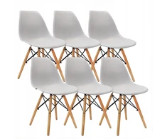 Bm Design DSW Milano kėdės, pilkos, 6 vnt. Skandinaviškos medienos kojos