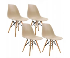 Bm Design DSW Milano smėlio spalvos kėdės, 4 vnt. Skandinaviškos medienos kojos