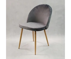 Bm Design Kėdė DENWER VELVET, pilka aksominė, apmušta