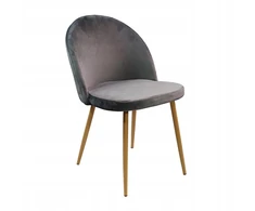 Bm Design Kėdė DENWER VELVET, pilka aksominė, apmušta