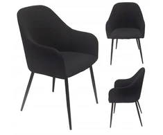 Bm Design Kėdė MONTANA, juodas velvetas, juodos metalinės kojos