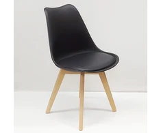 Bm Design NORDEN kėdė, juoda, pagalvėlė, medinė koja