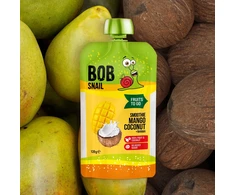 Bob Snail Bob sraigių vaisių putėsiai -100% be pridėtinio cukraus Mango-kokoso 10x120 g