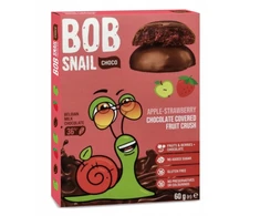 Bob Snail Bobo sraigių užkandžių pyragas obuolių braškės pieniniame šokolade 60g >>