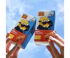 Bob Snail Eat&amp;Fun sveikų vaisių užkandis 2 x 20 g + MINIONS RAKTAUKAS