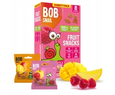 BOB SNAIL Mango Aviečių vaisių drebučiai 160g MIX 8vnt, be cukraus, be glitimo