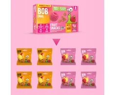 BOB SNAIL Mango Aviečių vaisių drebučiai 160g MIX 8vnt, be cukraus, be glitimo