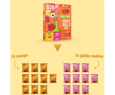 BOB SNAIL Mango Aviečių vaisių suktinukai 200g MIX 20vnt, be cukraus, be glitimo