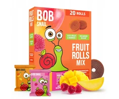 BOB SNAIL Mango Aviečių vaisių suktinukai 200g MIX 20vnt, be cukraus, be glitimo