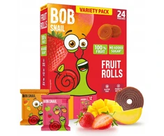 BOB SNAIL Mango Braškių vaisių suktinukai 240g MIX 24 vnt, be cukraus, vegan