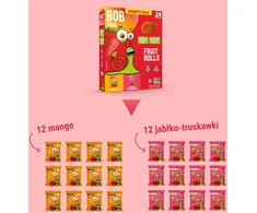 BOB SNAIL Mango Braškių vaisių suktinukai 240g MIX 24 vnt, be cukraus, vegan