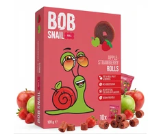Bob Snail SRAIGĖS BOBAS SRAIGĖS vaisių užkandis BE CUKRAUS OBUOLIŲ BRAŠKĖS 10x10g