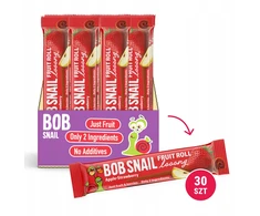 BOB SNAIL vaisių suktinukai Looong obuolių braškių rinkinys 30x15g BE CUKRAUS