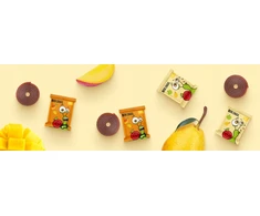BOB SNAIL vaisių suktinukai MANGO KRIAUŠIŲ MIŠINIAI be cukraus 500g 50 vnt.