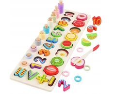Bobo San MONTESSORI MEDIENOS DĖLĖLĖS VAISIŲ SKAIČIAI MOKYMOSIOS MEDIENOS rūšiavimo lenta