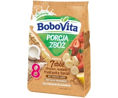 BoboVita 7 dribsnių porcija Pienas Grūdų ir avižų košė Braškių bananas 210g