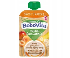 Bobovita Abrikosų obuolių bananų desertas su sorų ir rugių koše 100 g