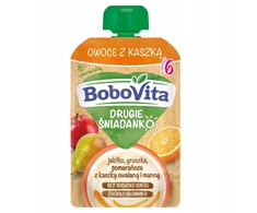 Bobovita antrųjų pusryčių vaisius su koše obuolių kriaušių apelsinas 100 g