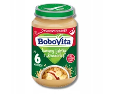 BoboVita Bananų ir obuolių desertas su trupiniais po 6 mėnesių 190g