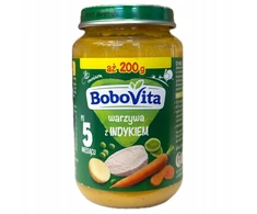 Bobovita Daržovės su kalakutiena vakarienė nuo 5 mėnesių 200 g kalakutiena, daržovės