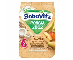 BOBOVITA GRŪDŲ PATEIKIMAS PIENO GRŪDŲ 3 GRŪDAI OBUOLIAI-KRIAUŠIAI 6m+ 210g