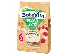 BOBOVITA GRŪDŲ PIENO KOŠĖS PATIEKIMAS SU RYŽIŲ AVIEČIŲ BANANU 210g