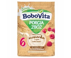 BOBOVITA GRŪDŲ PIENO KOŠĖS PATIEKIMAS SU RYŽIŲ AVIEČIŲ BANANU 210g