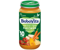 Bobovita Kreminė sriuba su moliūgu, vištiena ir koldūnais po 10 mėnesių 250 g